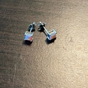 Pink square earrings